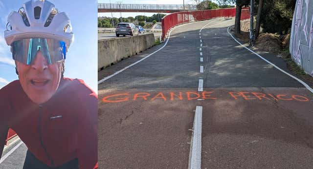 Los ciclistas se suman a la denuncia de Perico Delgado por las obras de la Comunidad de Madrid de Ayuso en el carril bici: «¡Es una chapuza!»