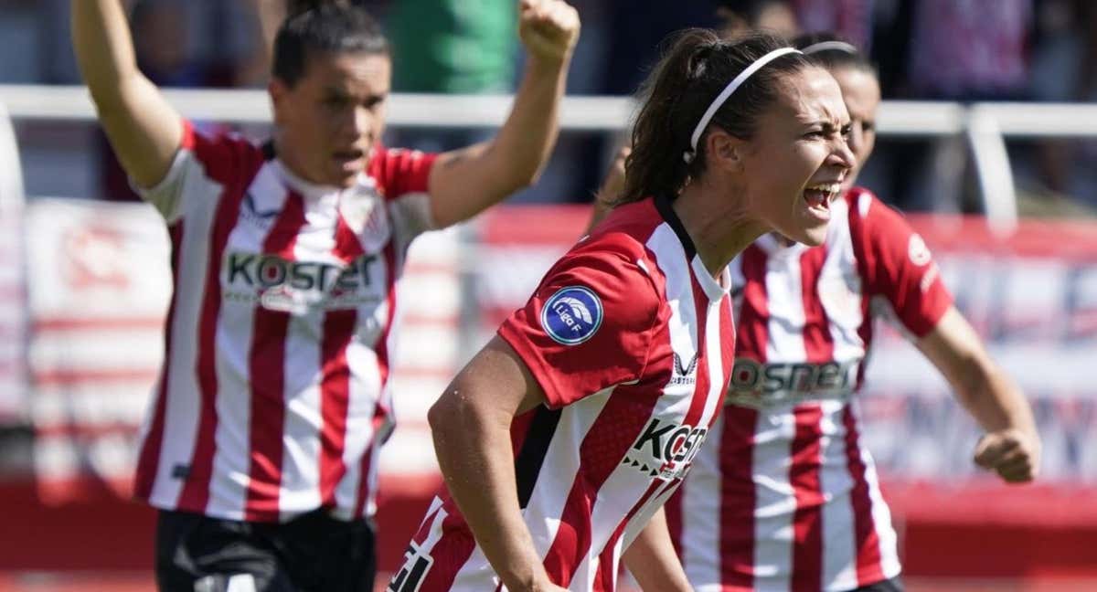 Nahikari celebra uno de sus goles en la presente temporada./Athletic Club