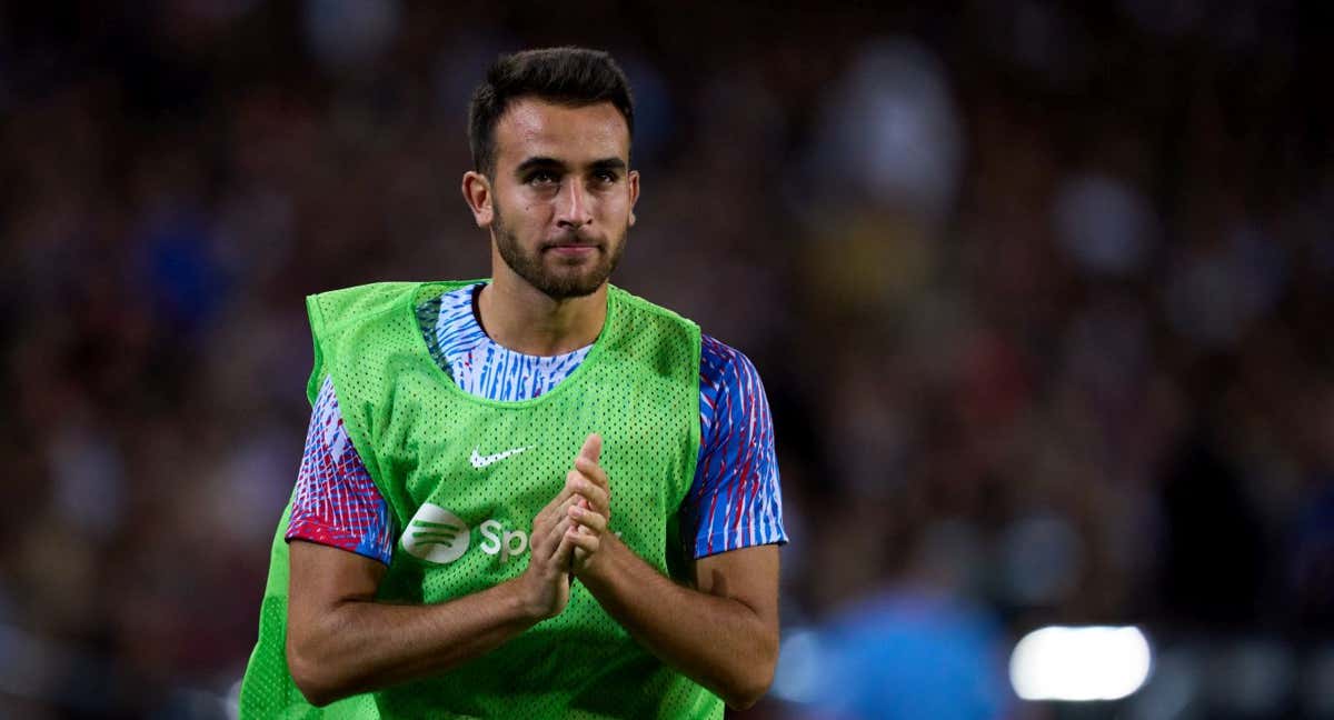 Eric García, en un calentamiento del FC Barcelona esta temporada. /GETTY