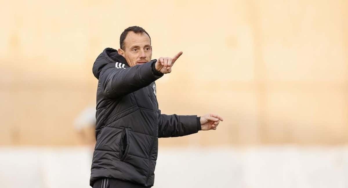 Alberto González durante un entrenamiento del Albacete Balompié. /ALBACETE BALOMPIÉ