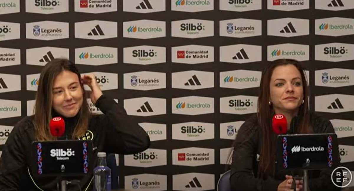 Olatz Rivera y Marta Huerta de Aza durante la rueda de prensa previa a la final. /RFEF