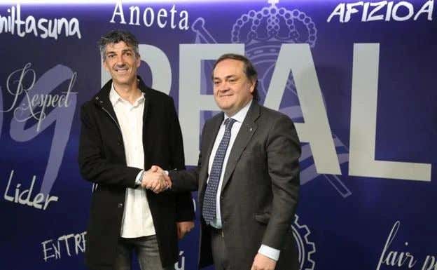 El día de la presentación de Imanol Alguacil como entrenador de la Real Sociedad.  Diario Vasco