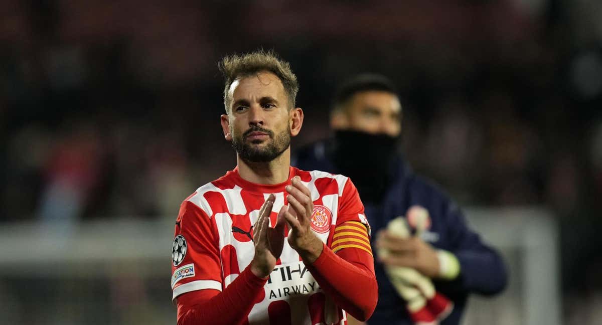 Stuani en el último partido del Girona en Champions.