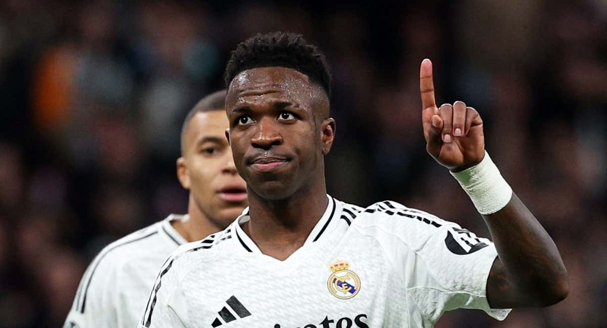 Vinicius en un partido con el Real Madrid.