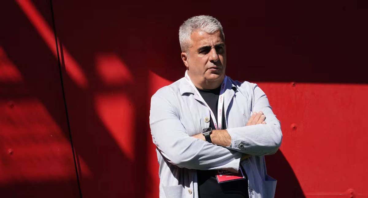 Alfredo Merino, en un partido con el Mirandés.