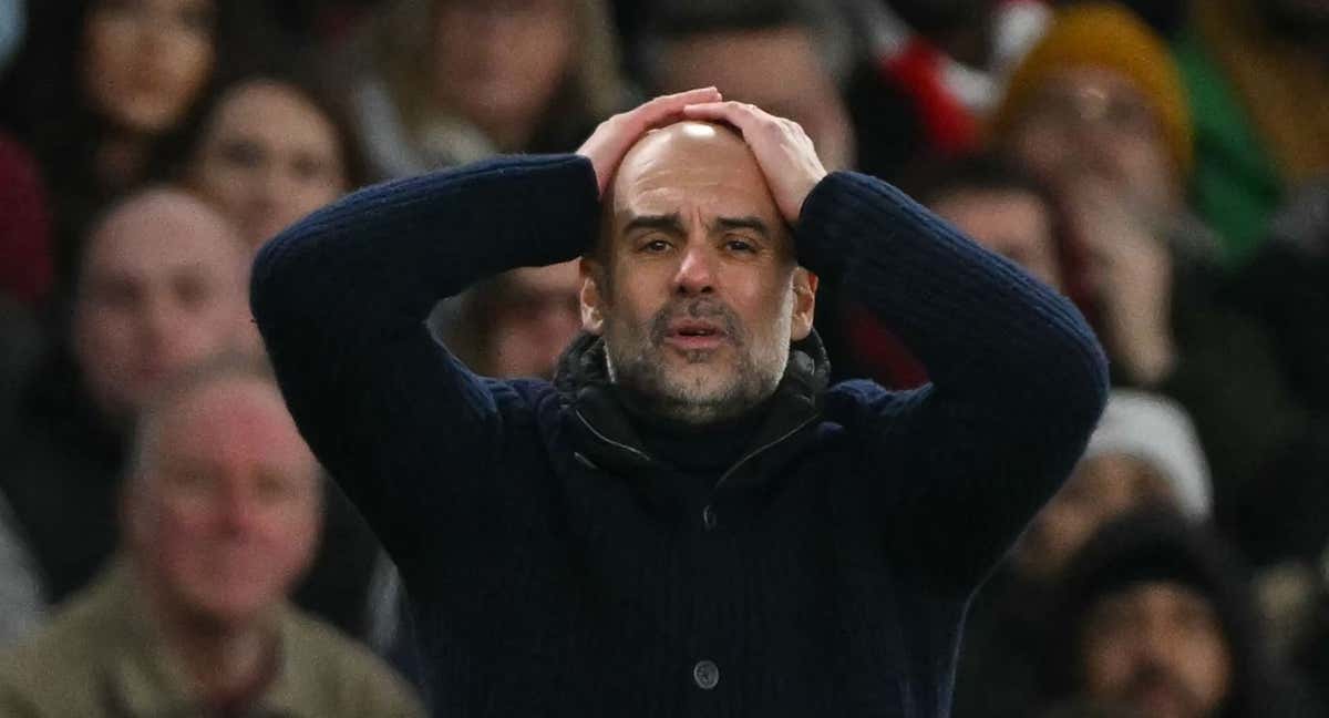 Guardiola, en el partido ante el Arsenal./AFP