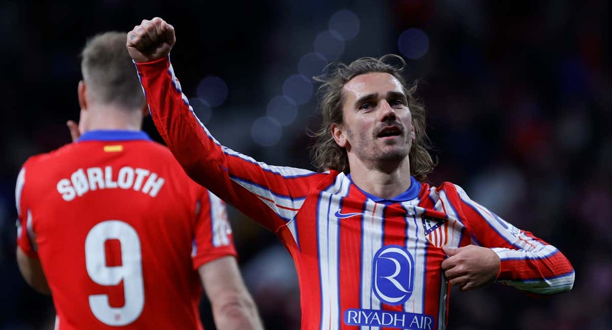 Antoine Griezmann celebra un gol con el Atlético de Madrid./EFE