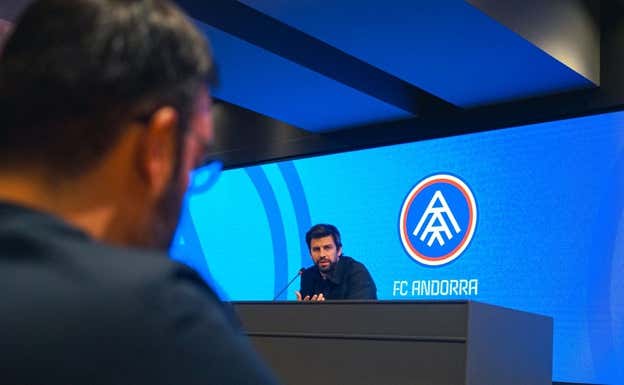 Piqué durante la rueda de prensa.  FC ANDORRA