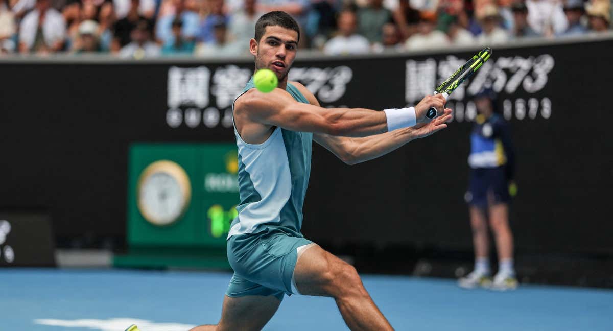 Carlos Alcaraz, durante el último Open de Australia./AFP