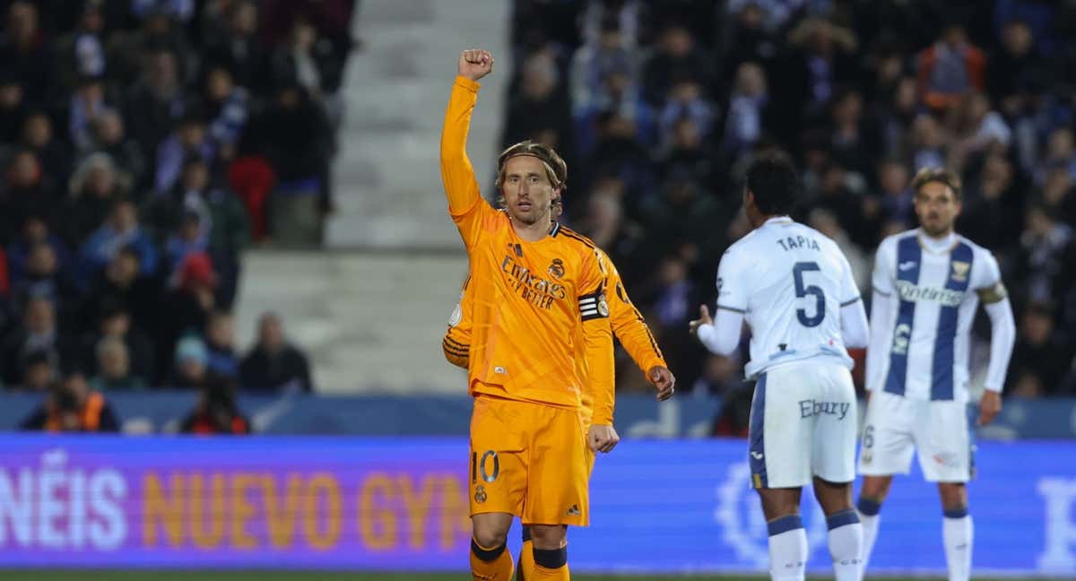 Modric celebra su gol al Leganés. /EFE