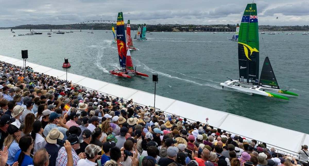 España y Australia navegan en aguas de Nueva Zelanda. /SAILGP