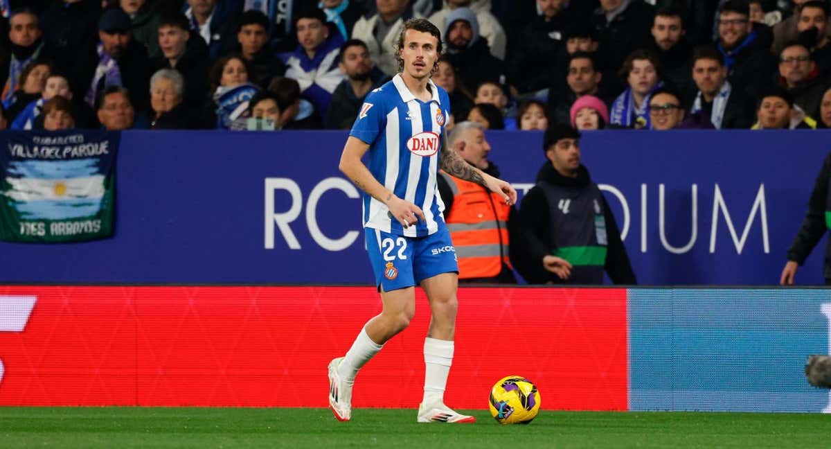 Carlos Romero en el encuentro contra el Madrid. /RCDE / David Jiménez