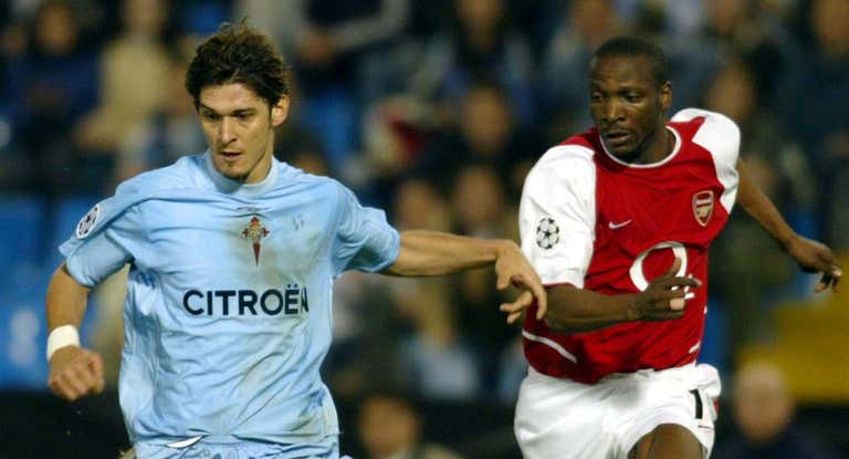Edu, en un partido con el Celta en Champions frente al Arsenal.
