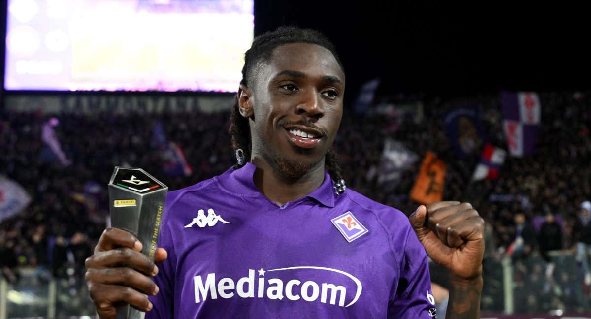 Kean con el MVP del partido ante el Inter. /REUTERS