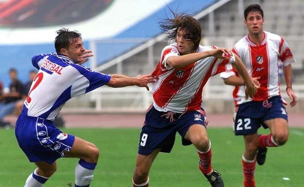 Solari, con el Atlético, en un partido contra el Espanyol.