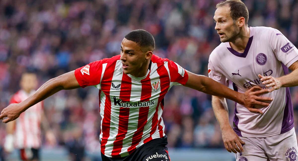 Maroan Sannadi, durante su debut con el Athletic./EFE