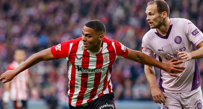 Maroan Sannadi, durante su debut con el Athletic.