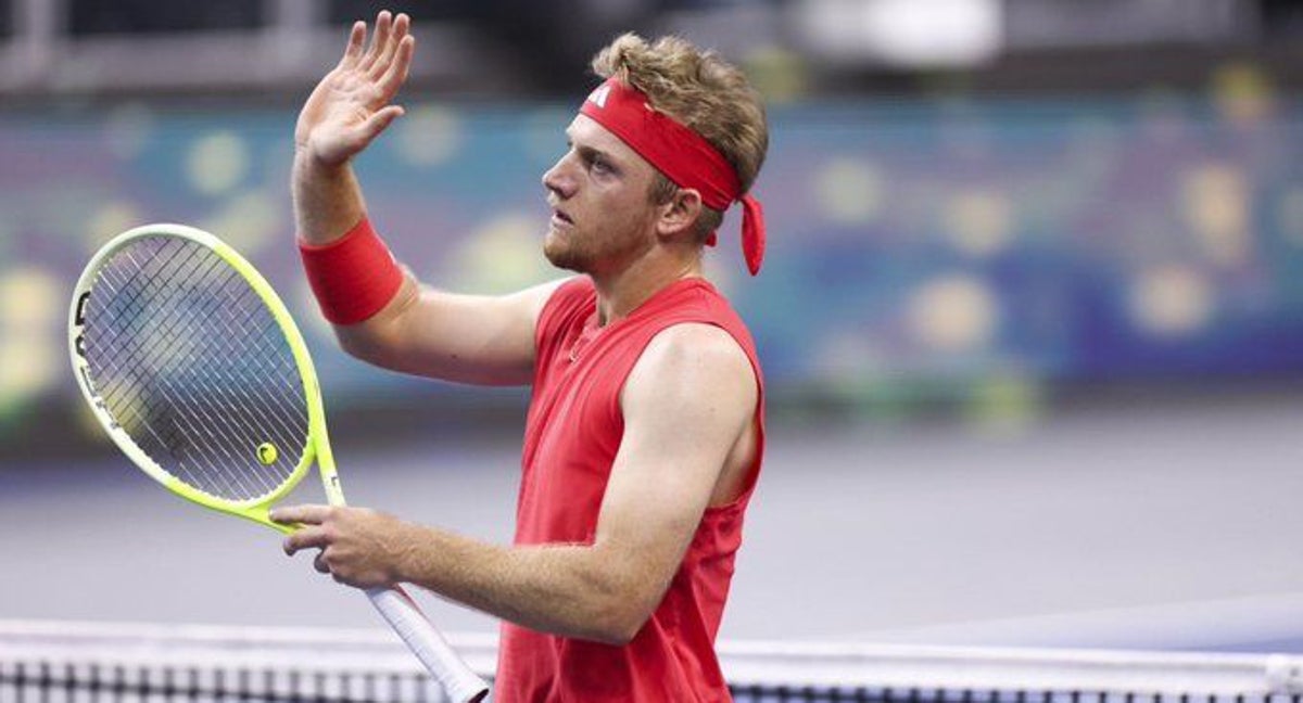 Alejandro Davidovich durante un partido en el Open de Australia.