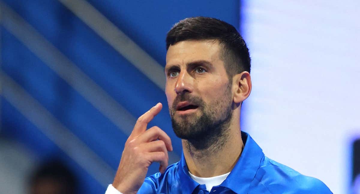 Novak Djokovic durante el partido ante Berrettini./REUTERS