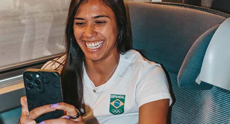 Antonia Silva, jugadora del Real Madrid y de Brasil, durante una llamada.