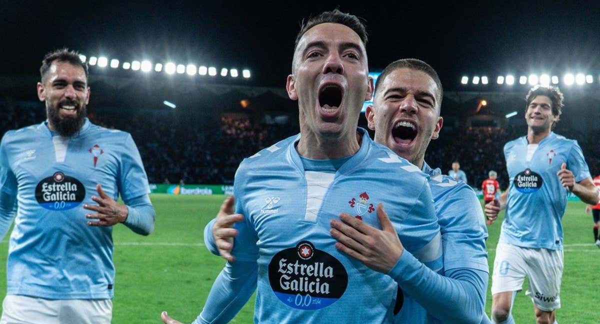 Iago Aapas celebra su gol ante Osasuna. /RC CELTA