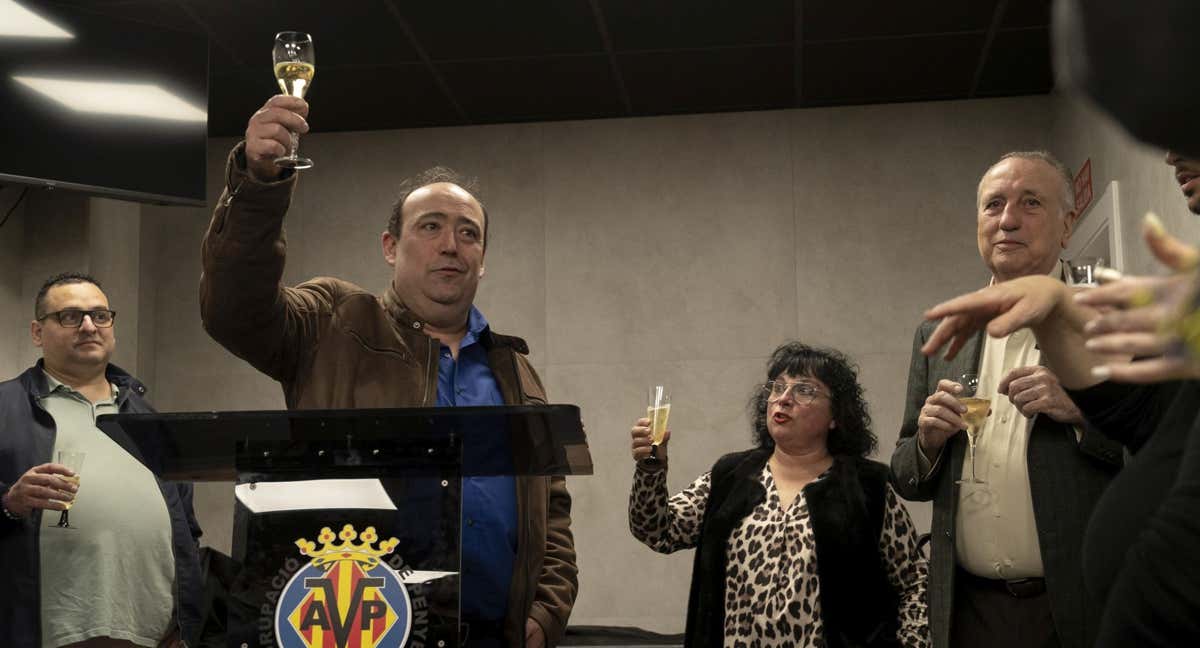 El brindis del Villarreal./VILLARREAL CF