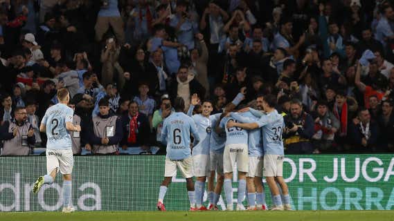 Los jugadores del Celta celebran el gol del pasado viernes ante Osasuna. /EFE