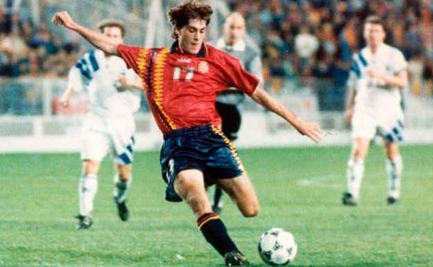 Julen Guerrero, con la selección.