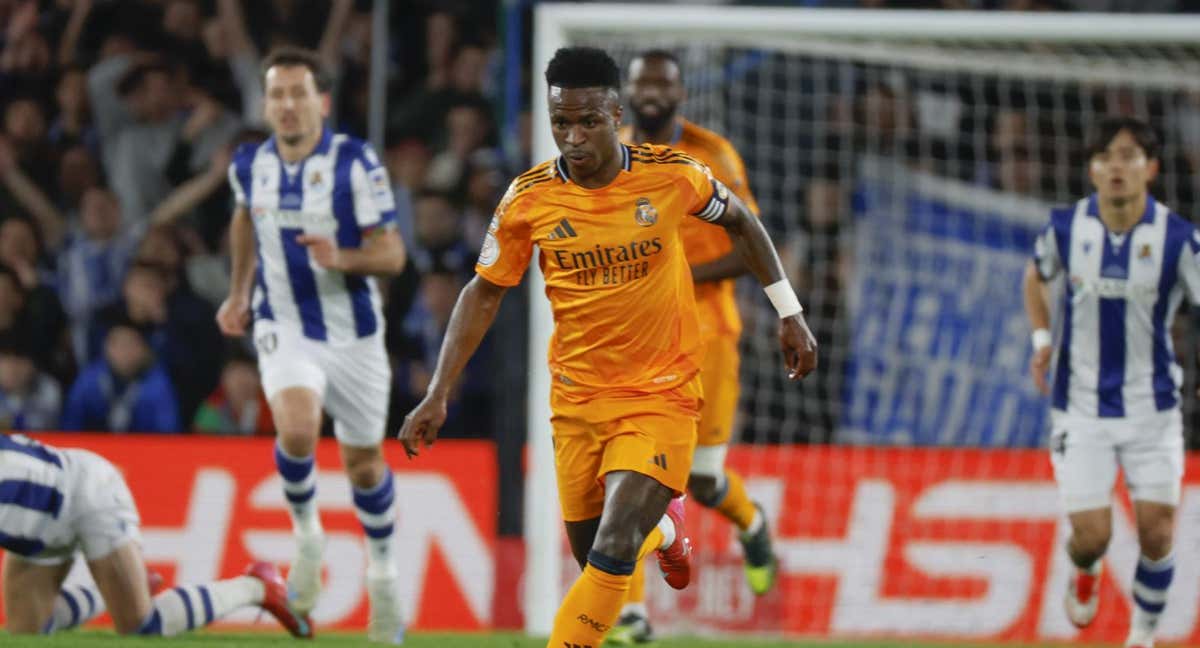 Vinicius, durante el partido./EFE