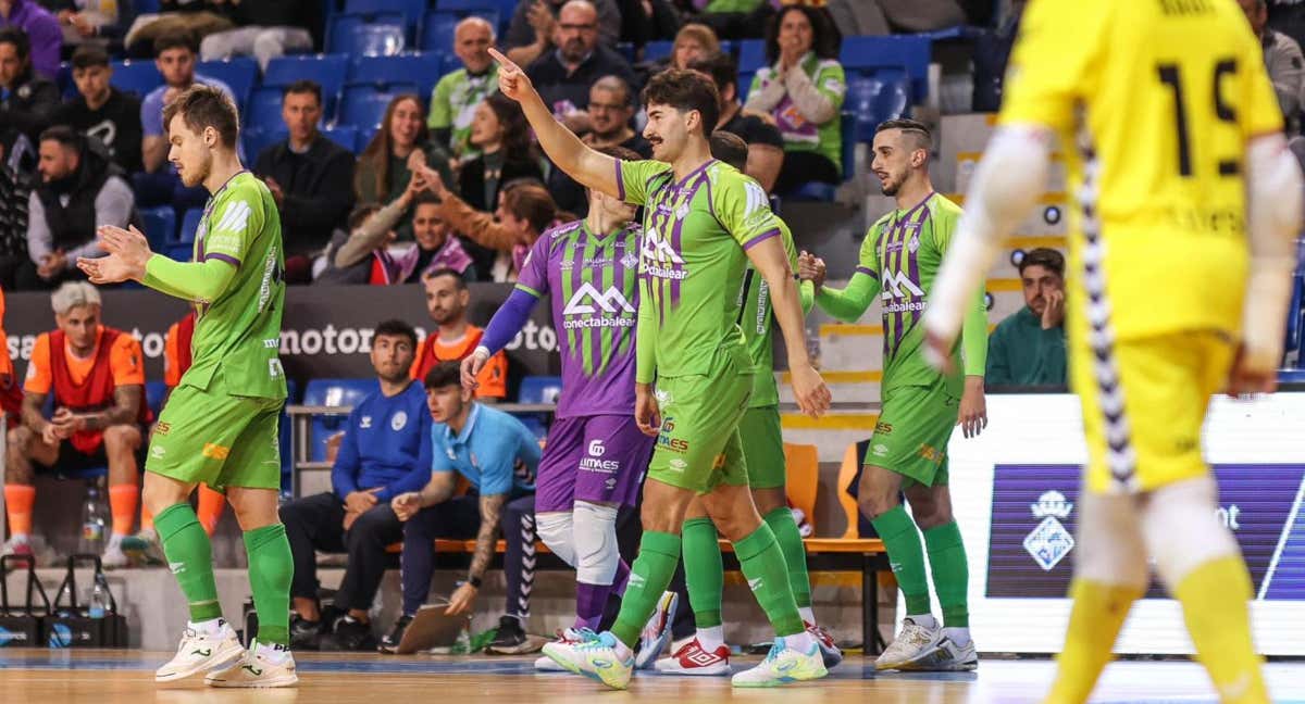 Jesús Gordillo celebra un gol en Son Moix. /PALMA FUTSAL