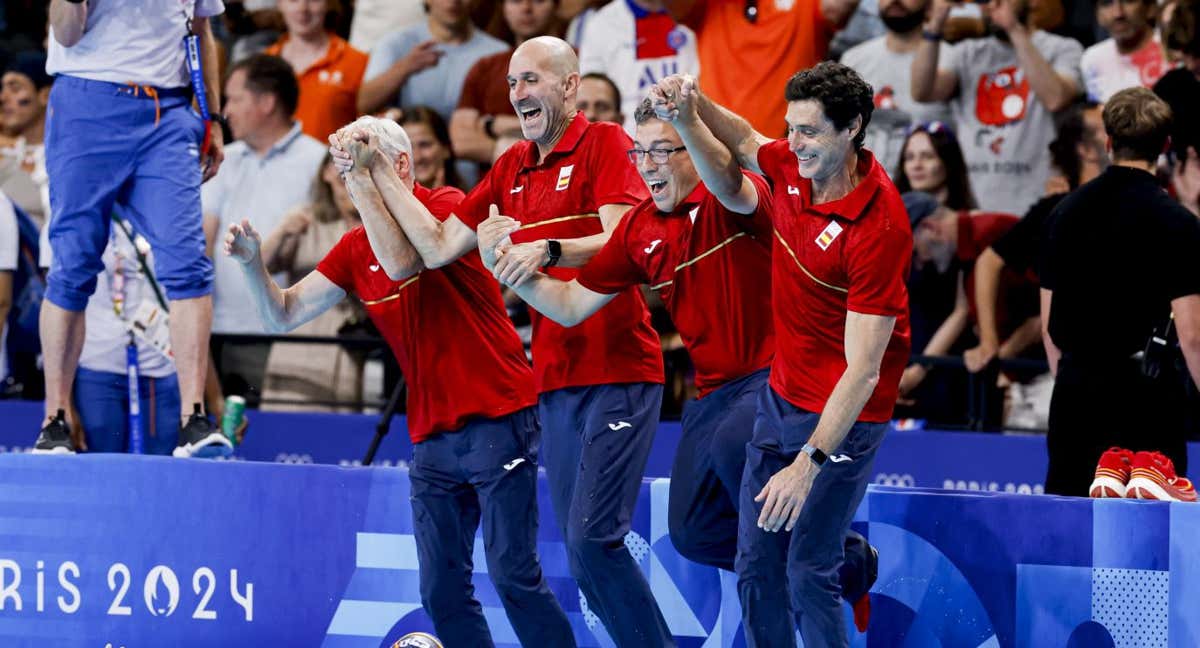 Jordi Valls, junto a Miki Oca y Ángel Andreo en los Juegos Olímpicos de París. /GETTY