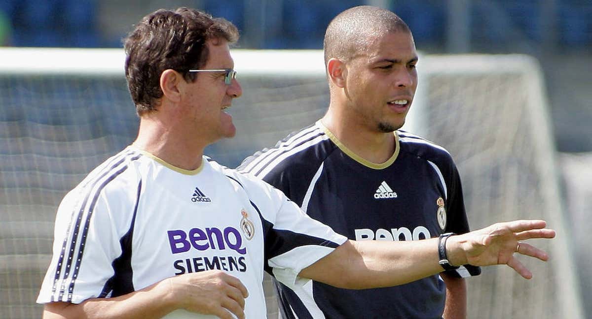 Fabio Capello y Ronaldo, en el Real Madrid. /GETTY