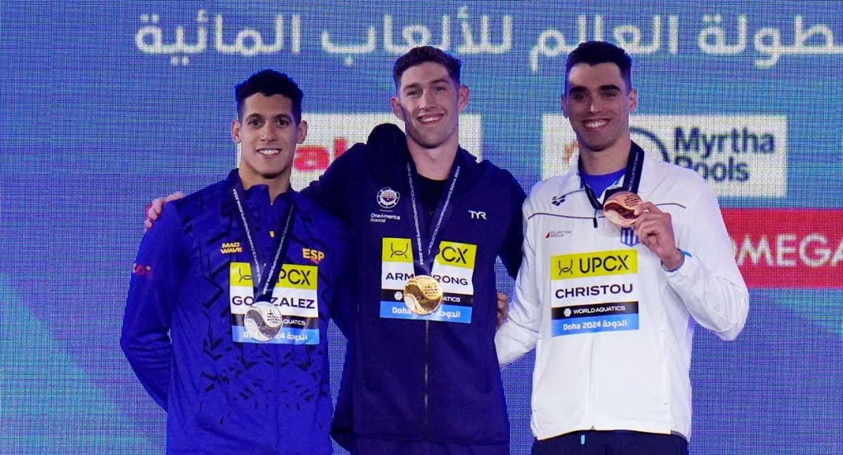 Hugo González, en uno de los podios del último Mundial de Doha. /GETTY