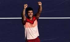 Carlos Alcaraz - Denis Shapovalov: horario y dónde ver en televisión la tercera ronda del Masters 1000 de Indian Wells 2025