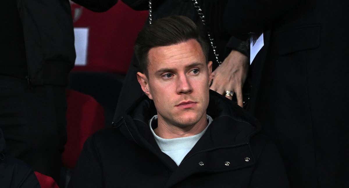 Ter Stegen, en la grada, en una imagen reciente.