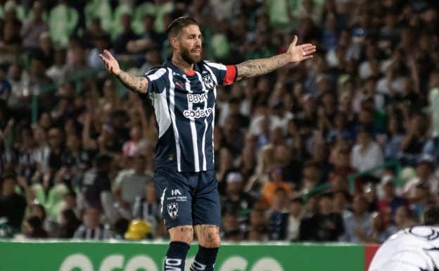 Sergio Ramos, durante un partido de Rayados. EFE