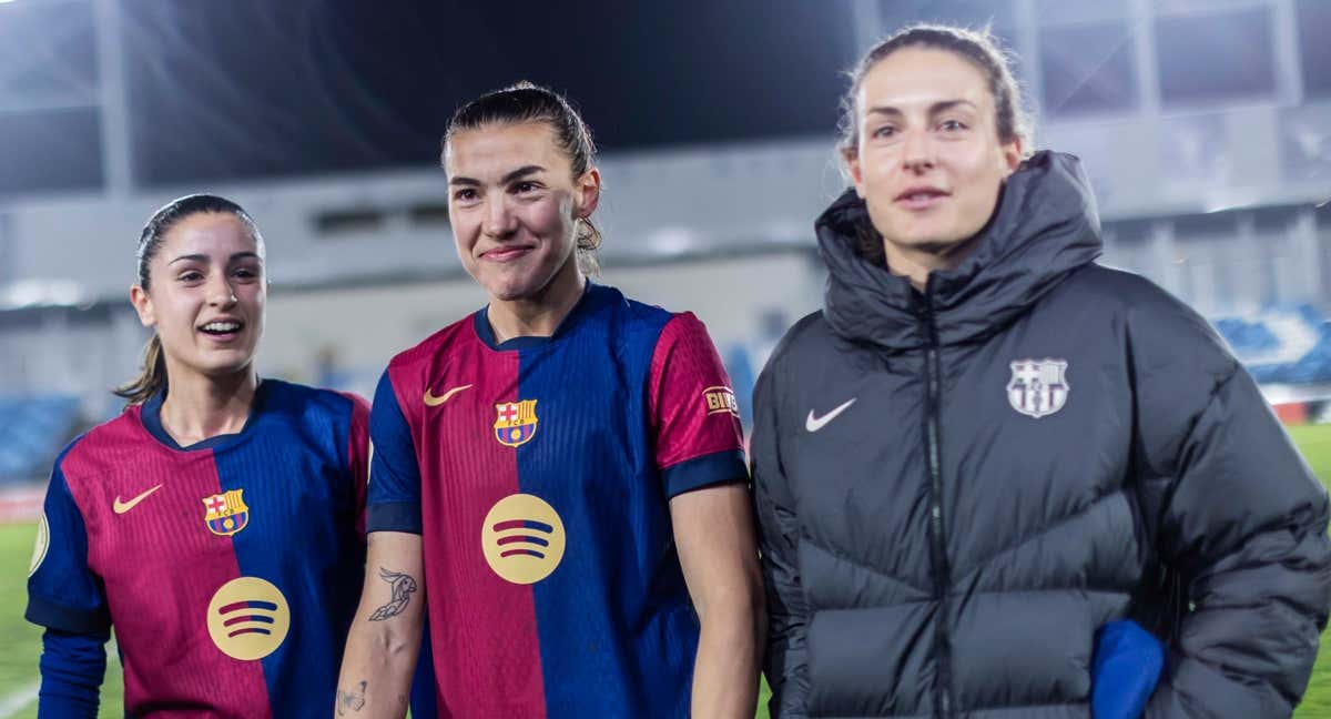 Jana, Patri y Alexia tras el Clásico de ida. /FC BARCELONA FEMENINO