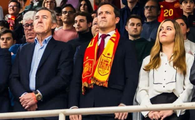 María Carrobles, en el palco del pabellón Javier Lozano de Toledo durante el España-Inglaterra.  INSTAGRAM