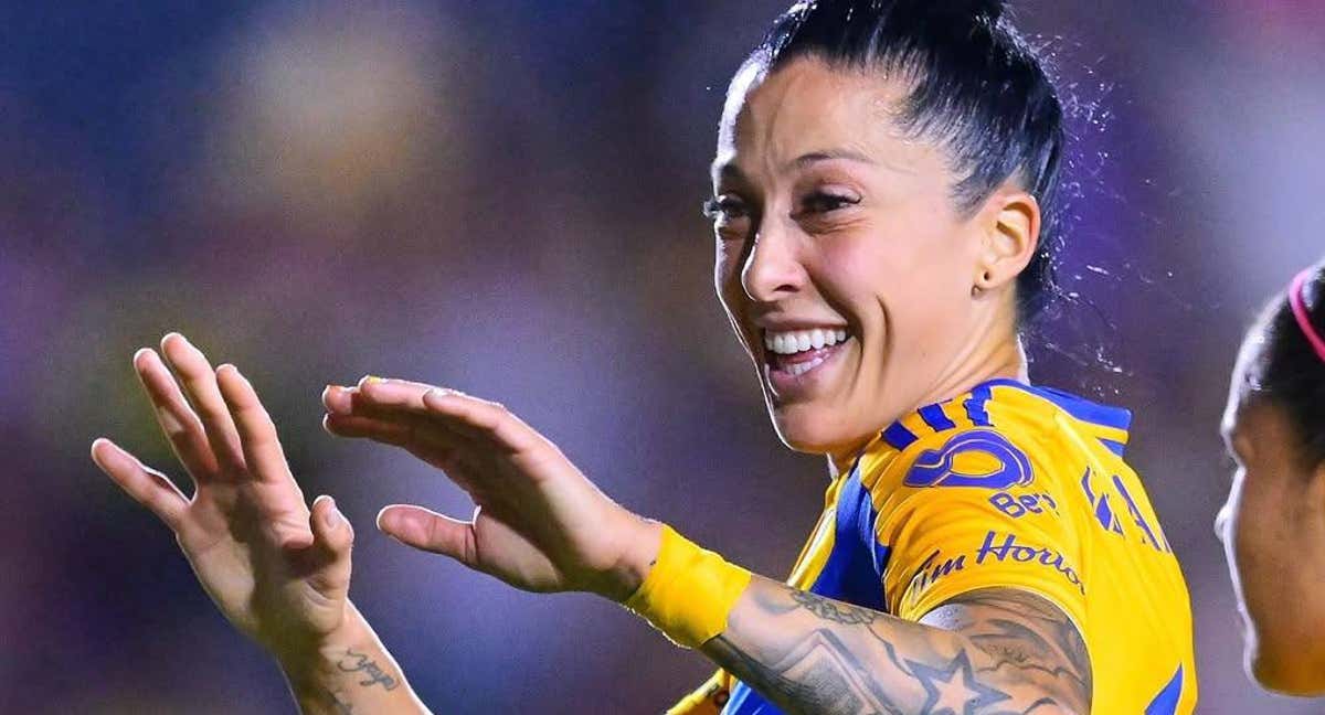 Jenni Hermoso celebra un gol con el Tigres en la liga mexicana. /TIGRES