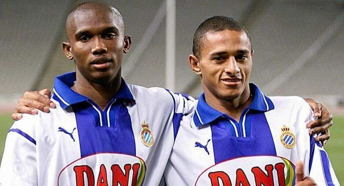 Samuel Eto'o y Darío Silva en su presentación con el Espanyol. /AGENCIAS