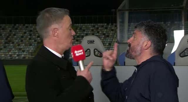 Gennaro Gattuso la lía en televisión tras una derrota: «Tú solo hablas en el estudio, habla ahora aquí, cara a cara»