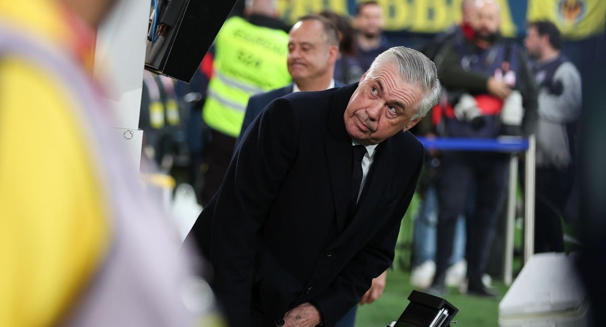 Carlo Ancelotti, en el partido contra el Villarreal.