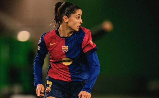 Jana durante el partido.  FC BARCELONA FEMENINO