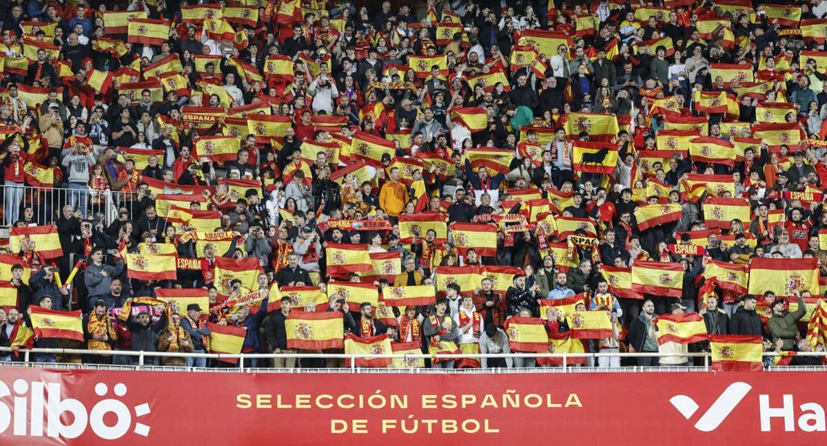 La afición valenciana apoya a la Selección. /EFE.