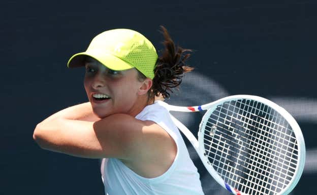 Iga Swiatek, durante el torneo de Miami.  AFP