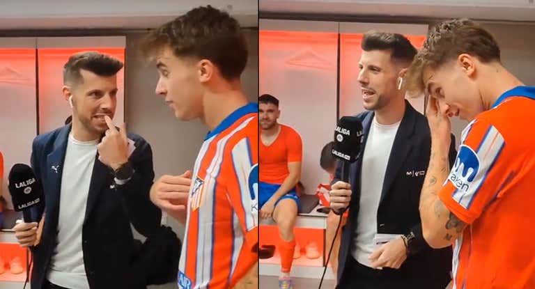 Antonio Callejón y Pablo Barrios, en el vestuario visitante del Sánchez Pizjuán.