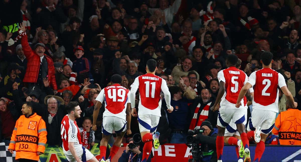 El Arsenal, celebrando su triunfo ante el Real Madrid./EFE