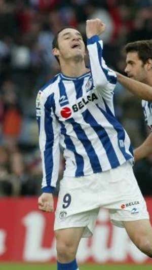 De esta manera le dedicó a Badiola el gol ante el Hércules.  Diario Vasco
