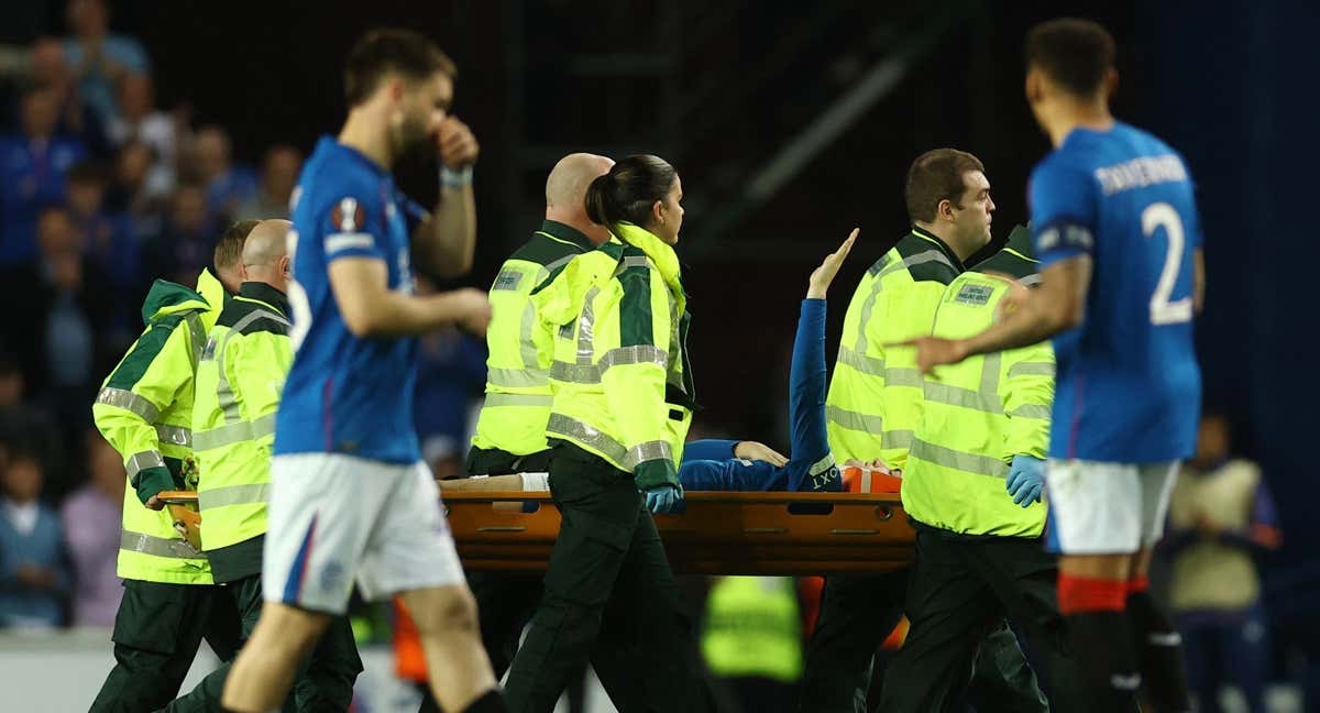 Rice, jugador del Rangers, lesionado. /REUTERS