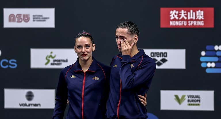 Emma Garcia y Dennis González, durante una de las rutina en los pasados Mundiales.